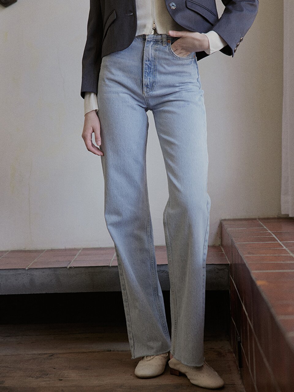 Mary chic straight fit denim pants