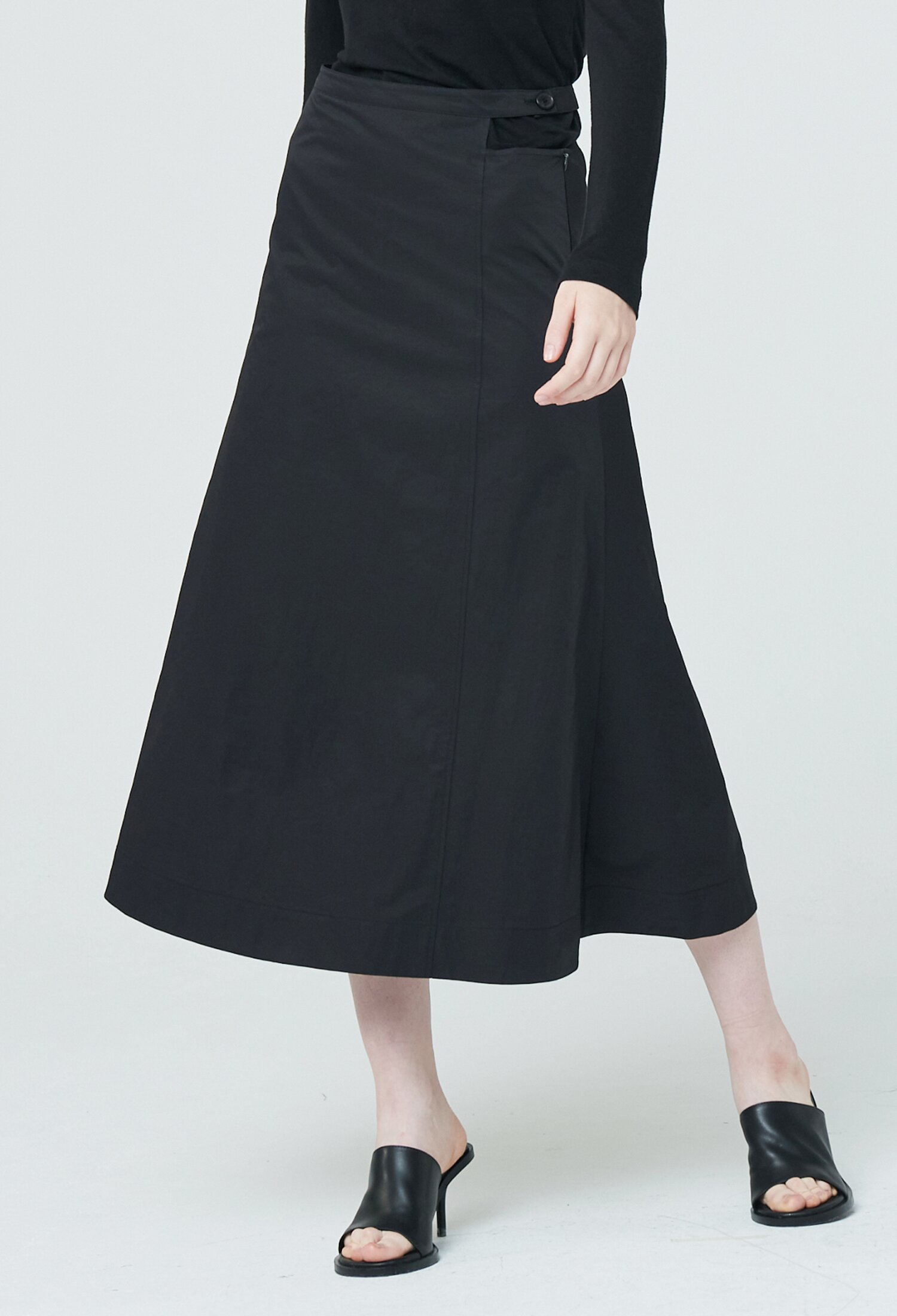 Cut Out Midi Skirt - Black