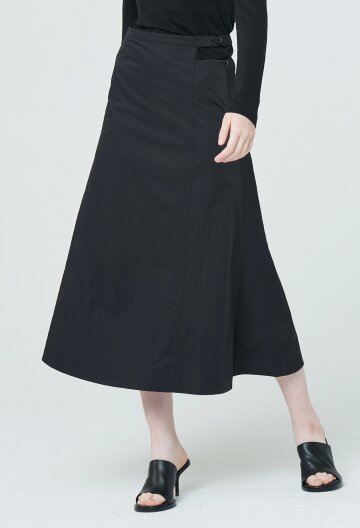 Cut Out Midi Skirt - Black