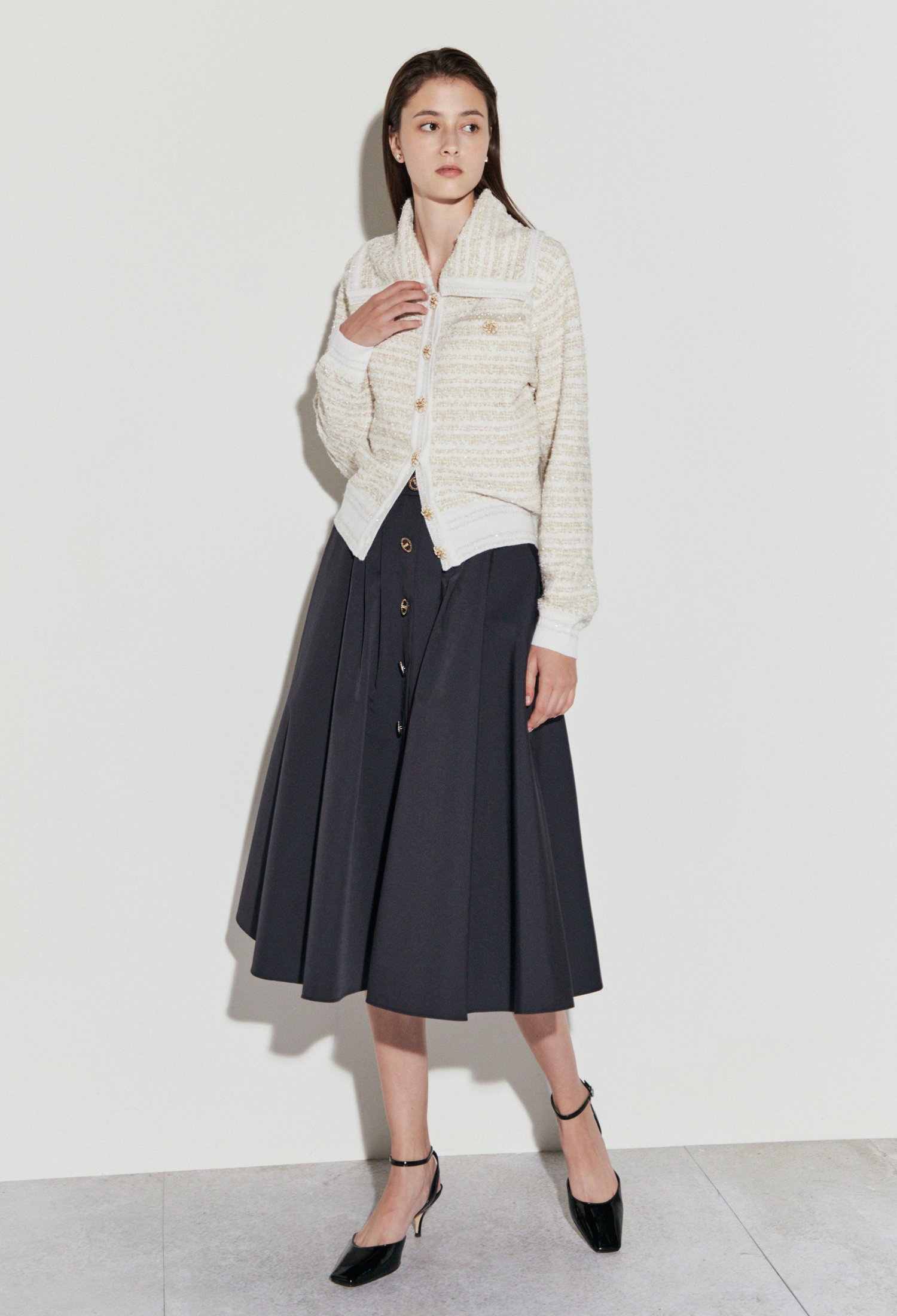 세일러 칼라 글리터 가디건 (LIGHT/BEIGE)
