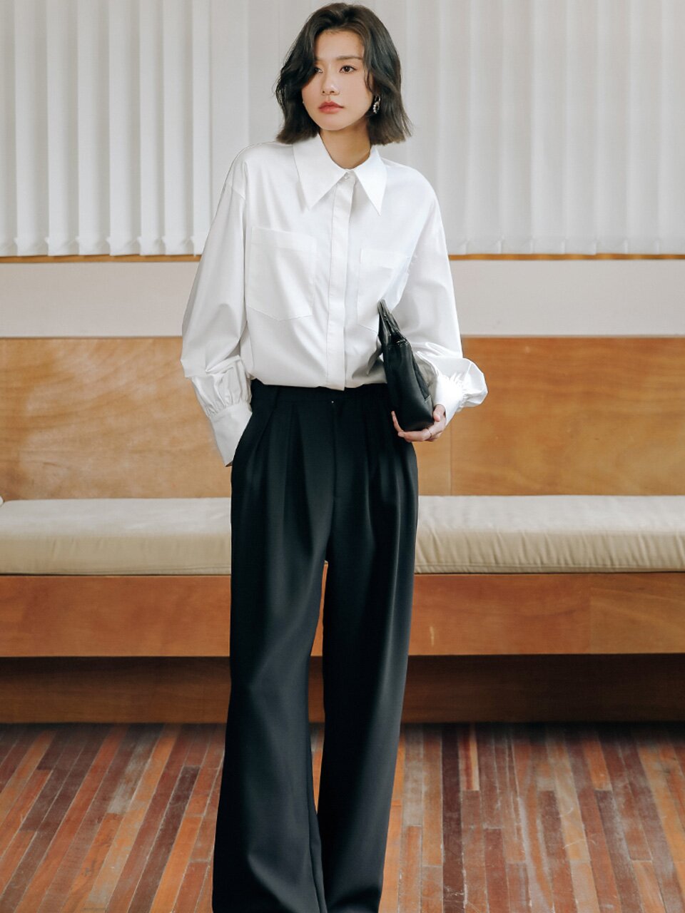 LS Pintuck Wide Long Slacks_BK