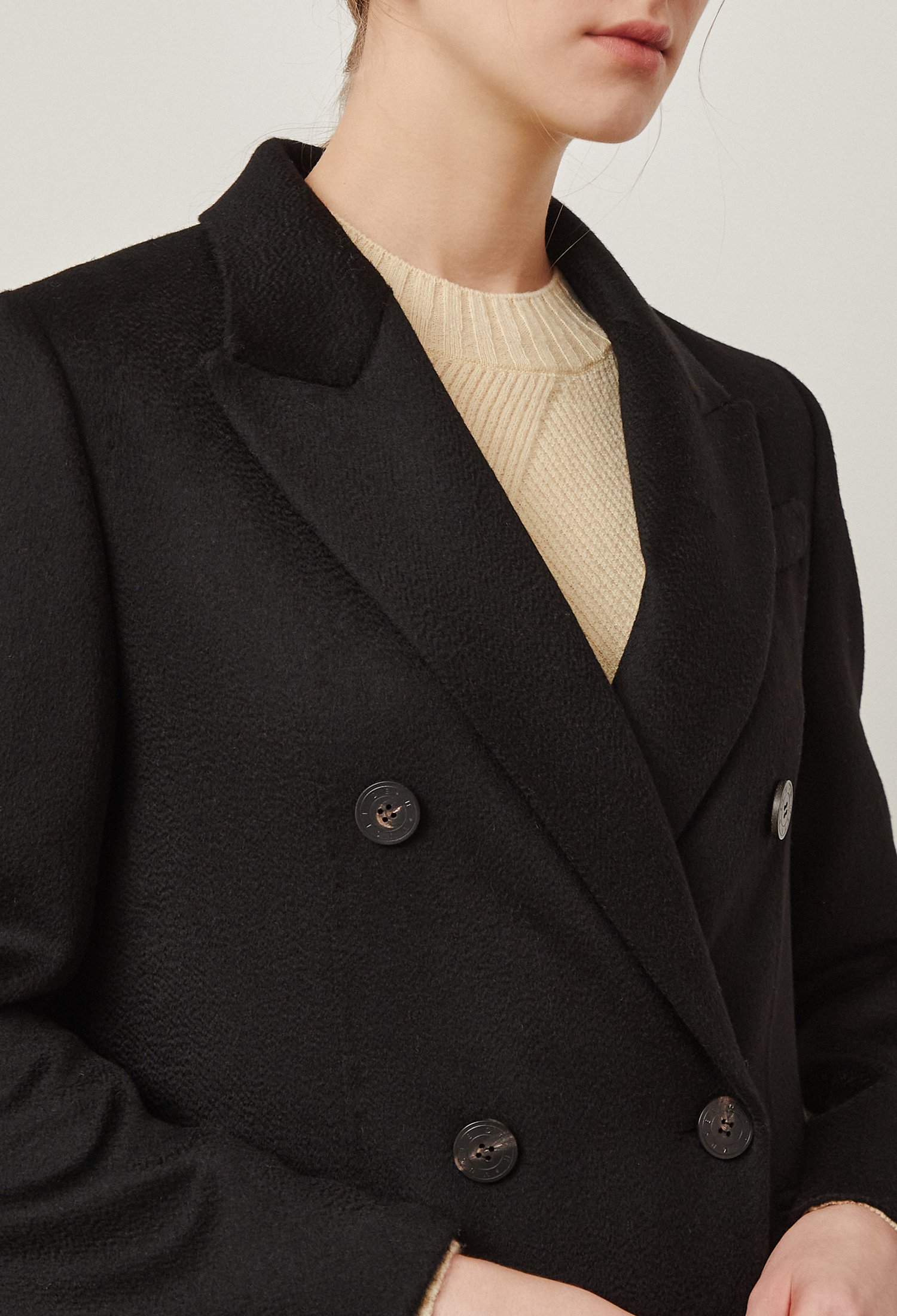 캐시미어 지벨리나또 롱 코트 (BLACK)