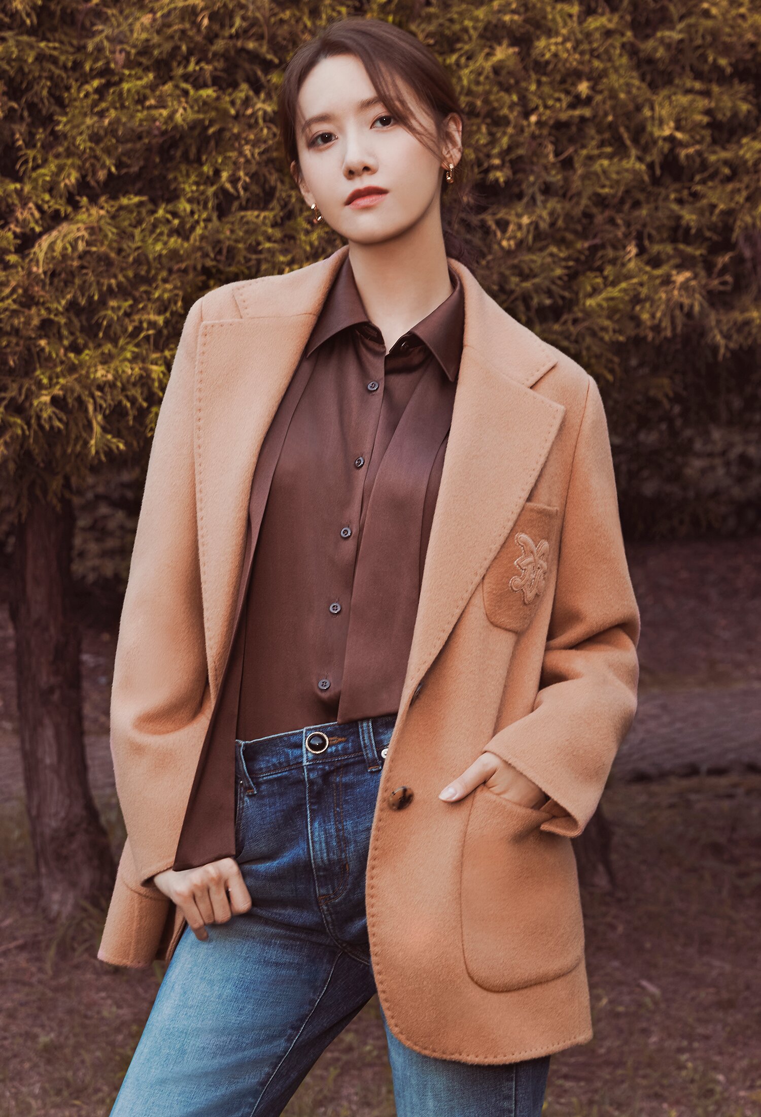 울 자수 포켓 재킷 (CAMEL)