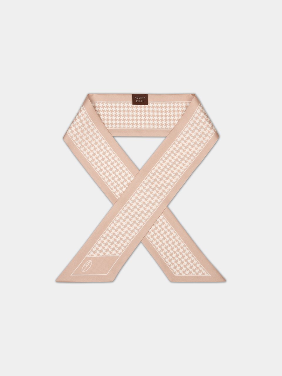 Long Twilly Silk Scarf - Houndstooth Rose