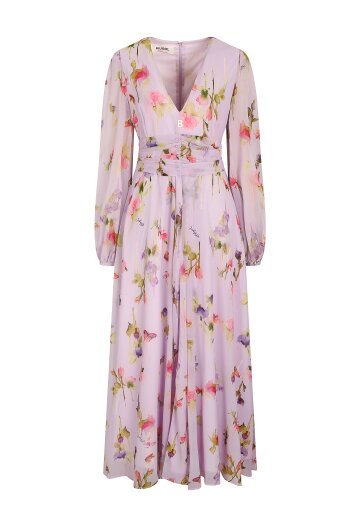 수채화 프린트 쉬폰 맥시 원피스 