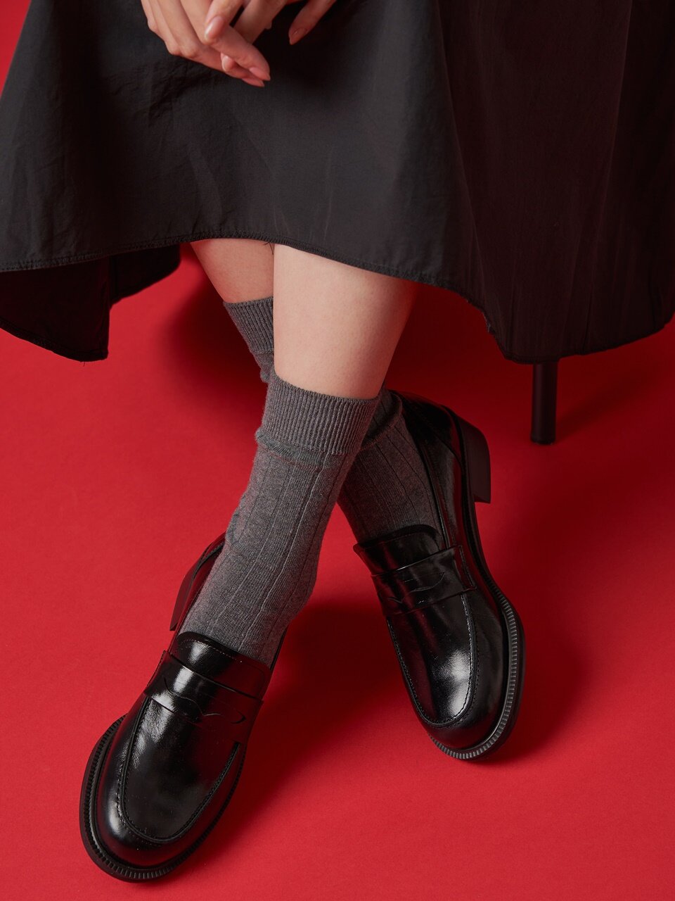 plain classic  penny loafer black