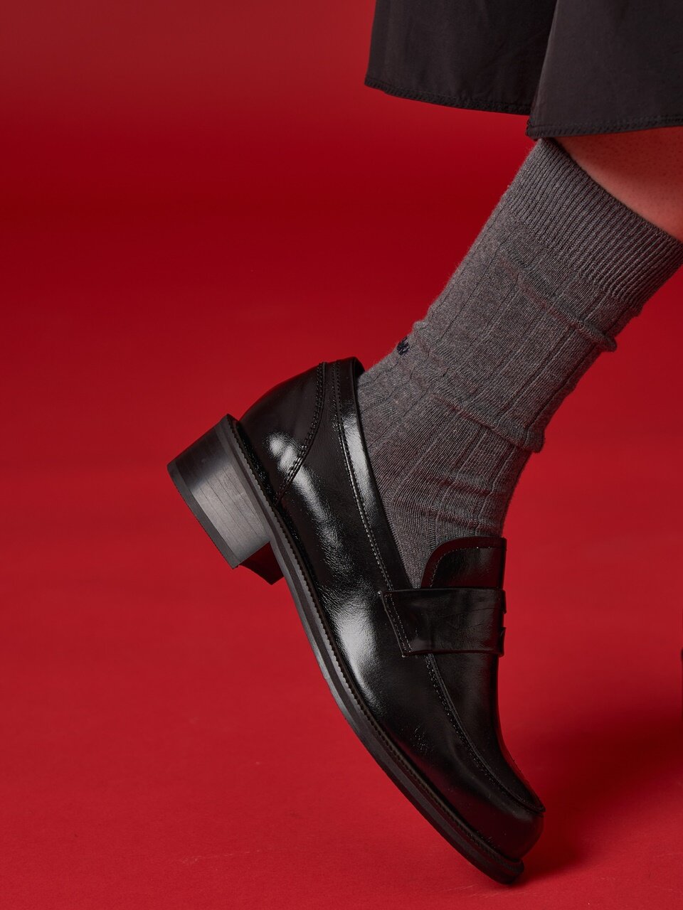 plain classic  penny loafer black