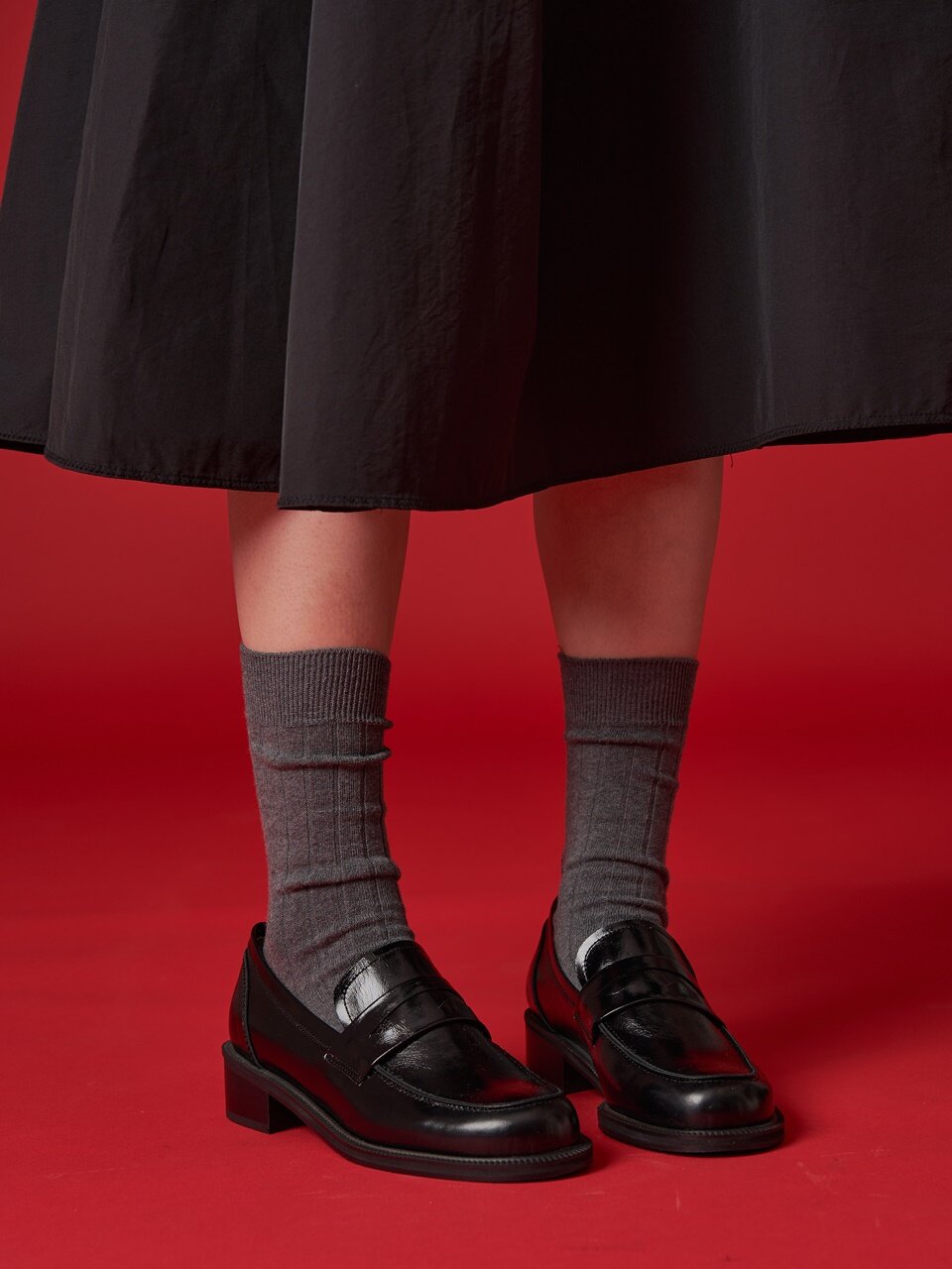 plain classic  penny loafer black