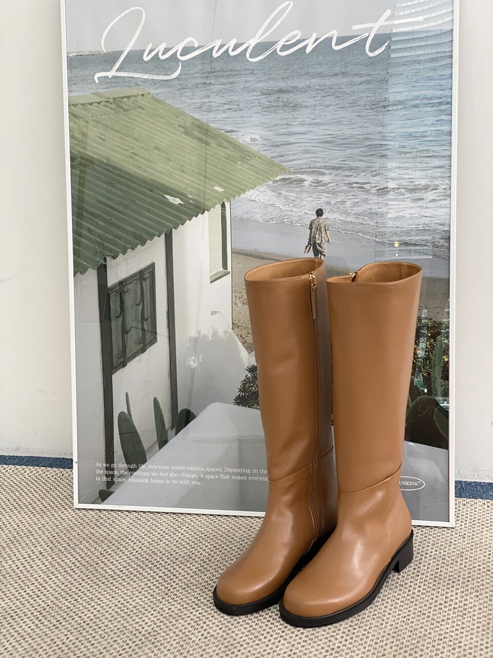 city round riding boots camel