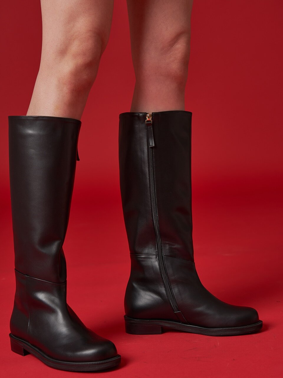city round riding boots black