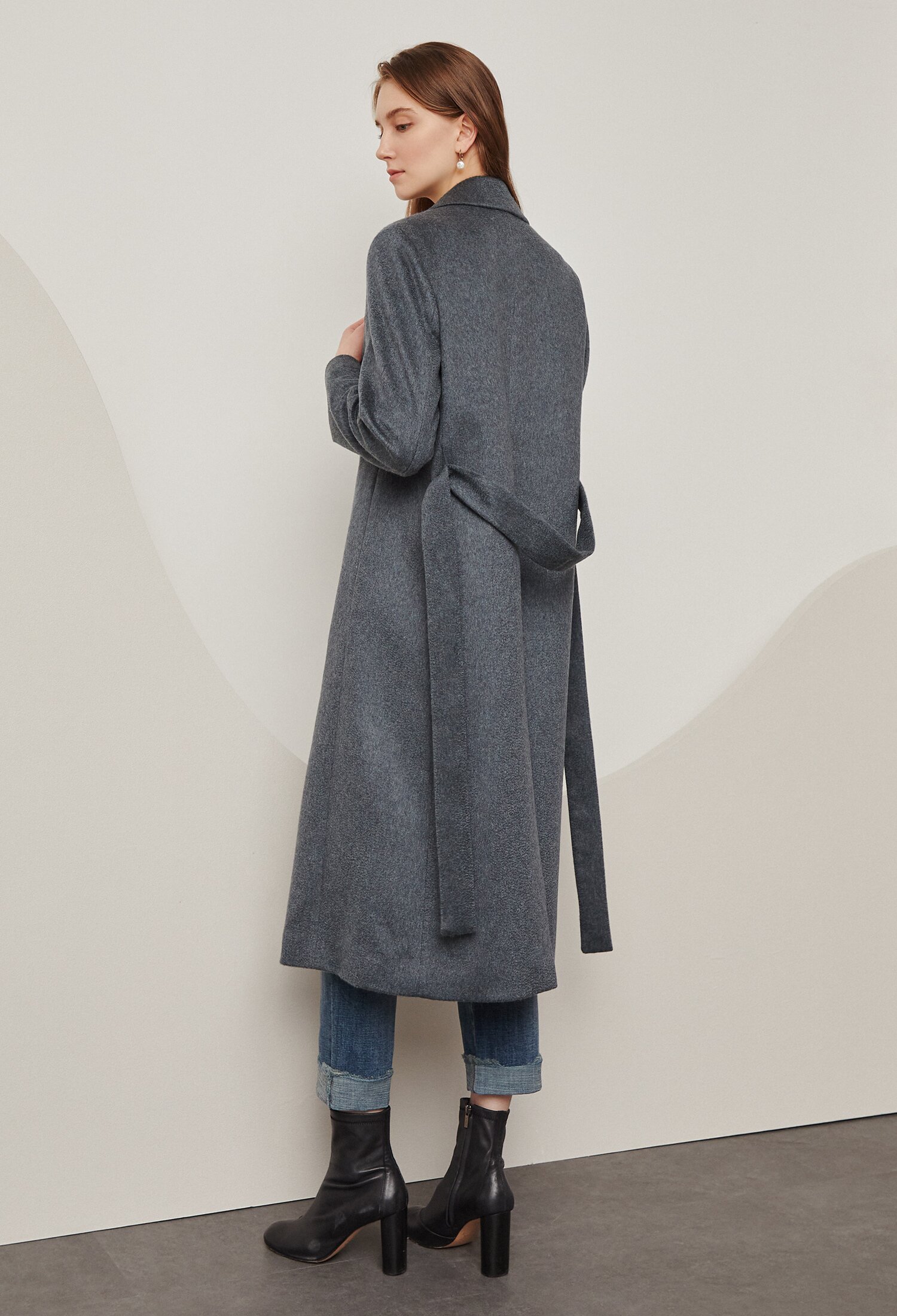 캐시미어 루즈핏 롱 코트 (BLUE)