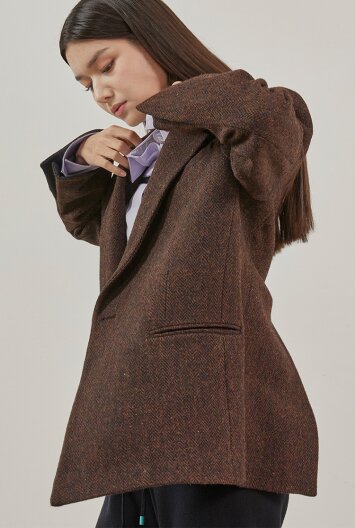 Embossing Herringbone Jacket_RED