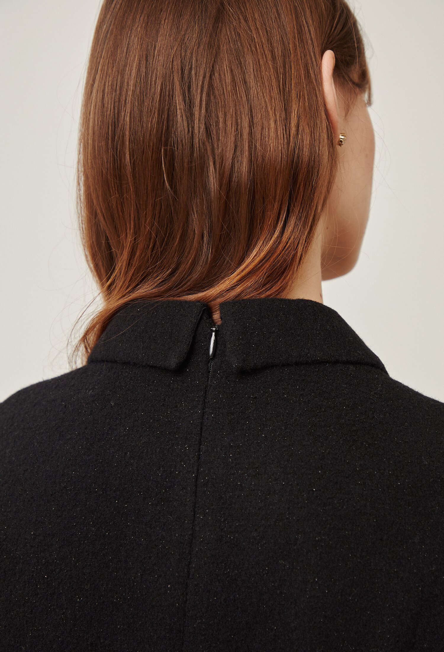 트위드 훌 A라인 원피스 (BLACK)