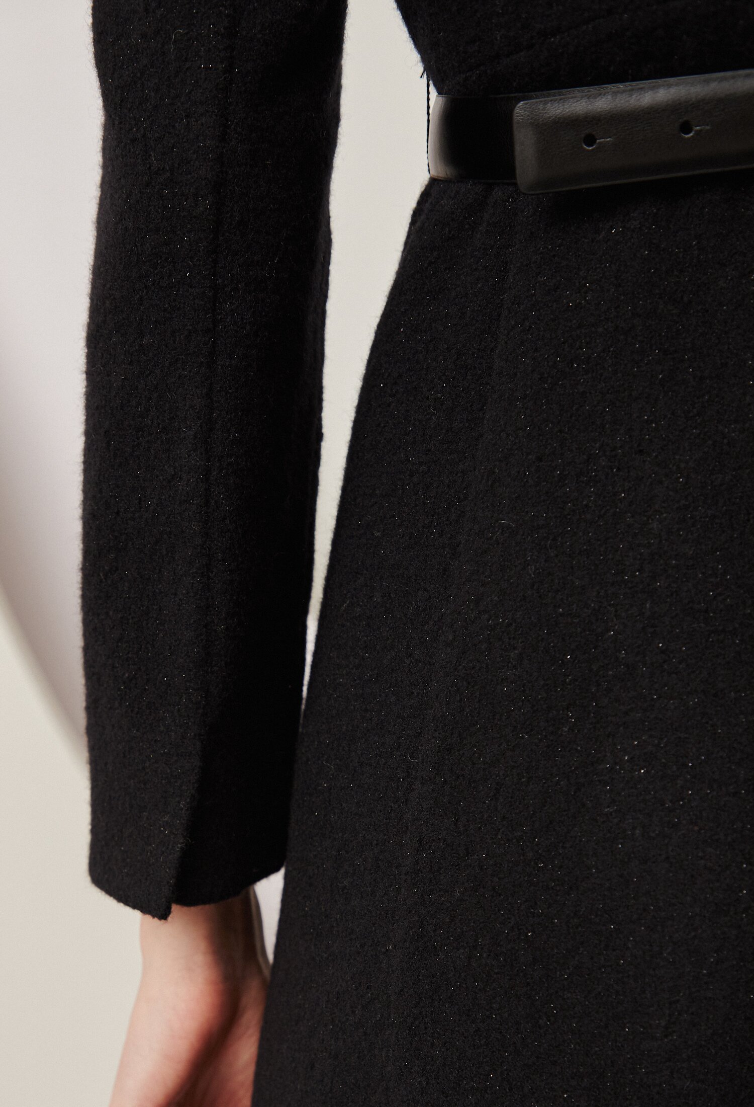 트위드 훌 A라인 원피스 (BLACK)