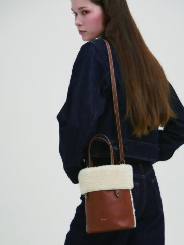 라니퍼백 _ 탄브라운 아이보리 콤비