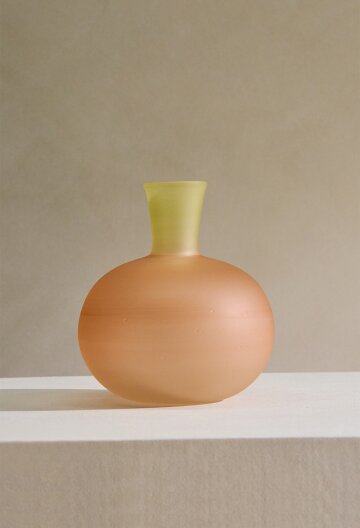 옻칠 유리화병 라임오렌지