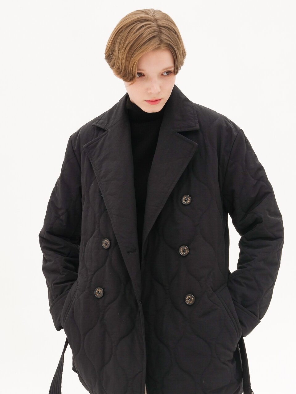 Padding Half Coat _Black