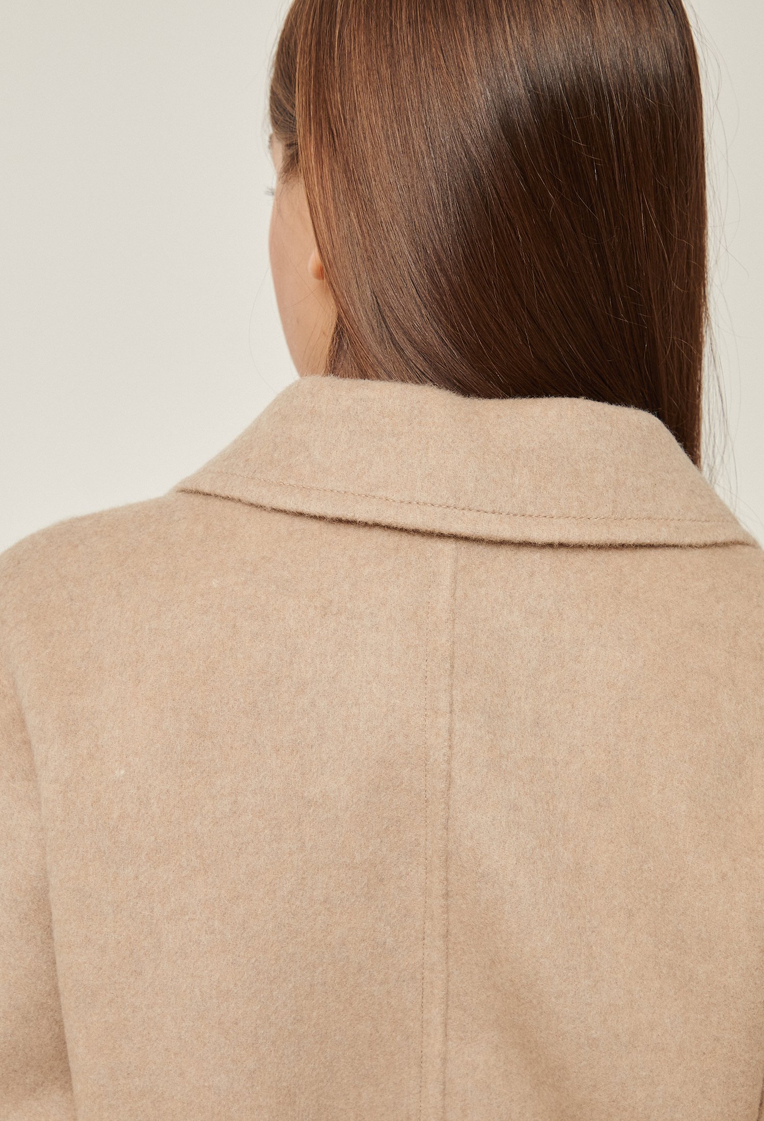 오버핏 울 캐시미어 더블 코트 (BEIGE)