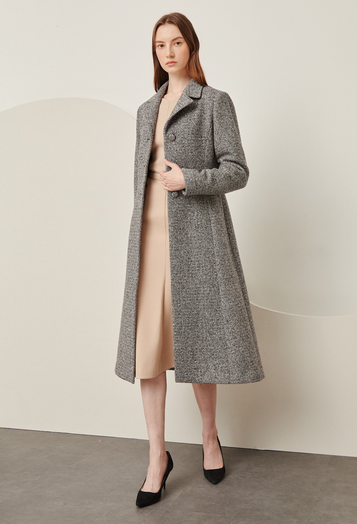 트윌 메탈 슬림 코트 (BLACK)