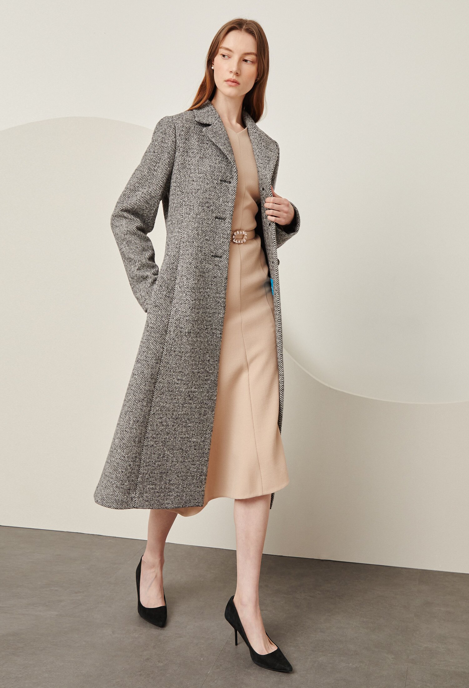 트윌 메탈 슬림 코트 (BLACK)