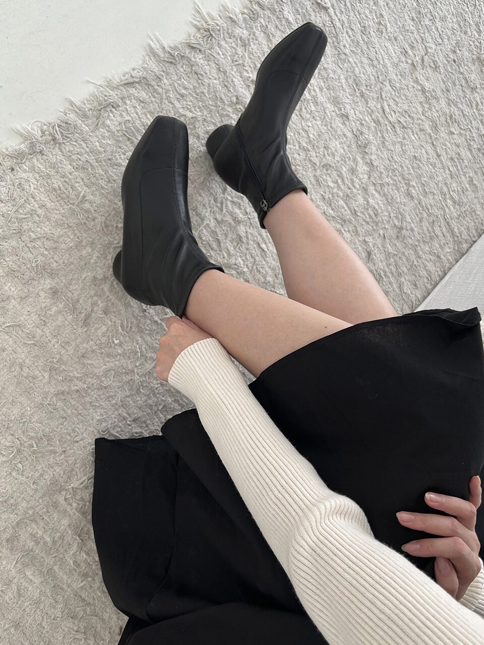 스퀘어 숏 스판 삭스부츠