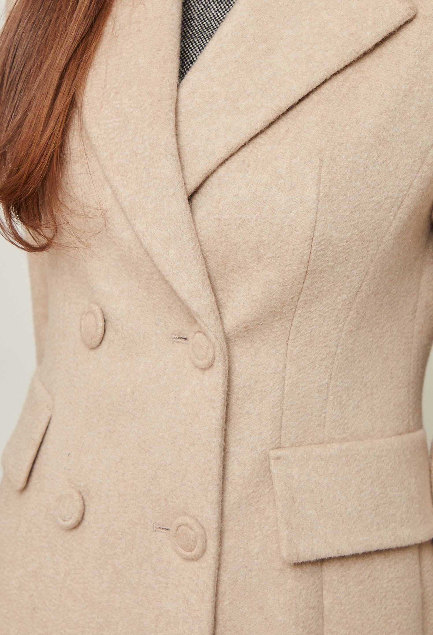 A라인 더블 캐시미어 코트 (LIGHT/BEIGE)