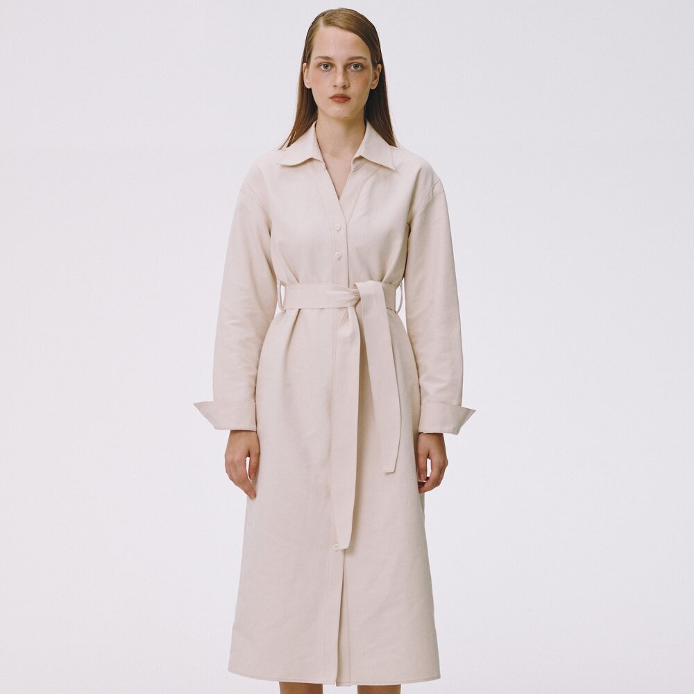 BELT TRENCH COAT (PINK BEIGE)