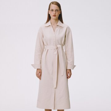 BELT TRENCH COAT (PINK BEIGE)