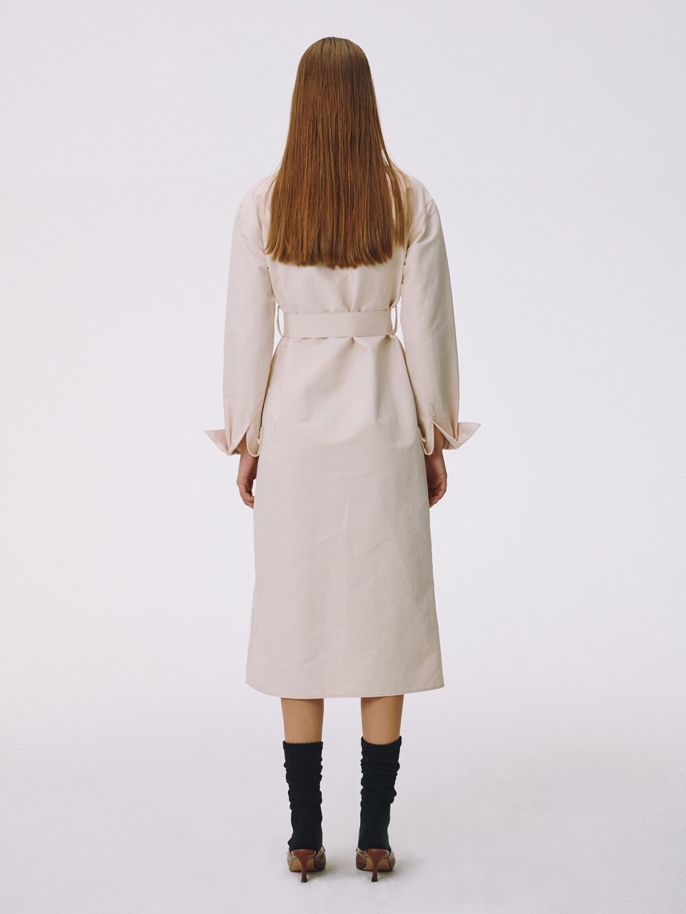 BELT TRENCH COAT (PINK BEIGE)