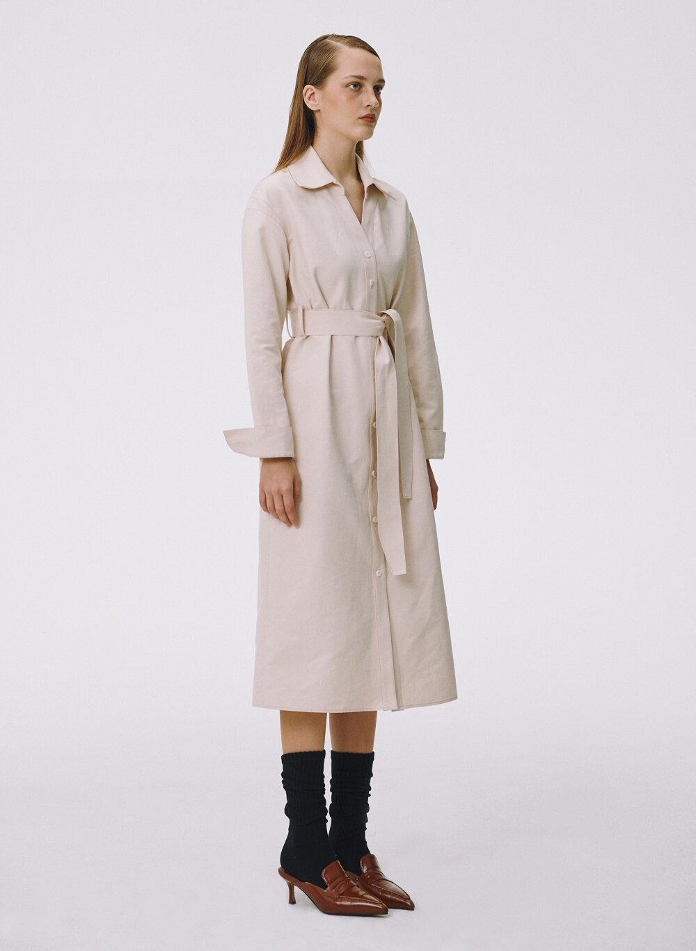 BELT TRENCH COAT (PINK BEIGE)