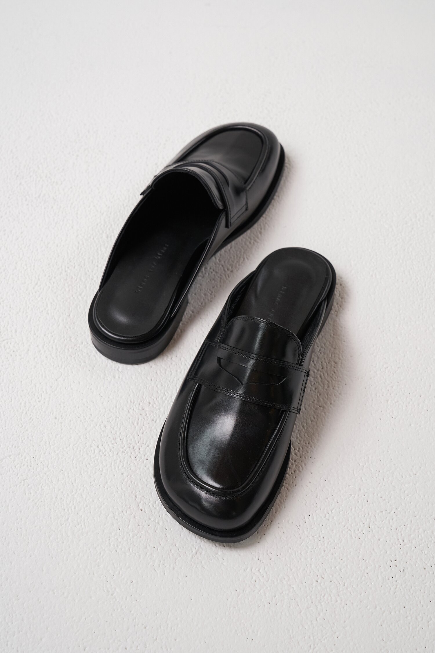 Chiara Backless Loafers Leather Black