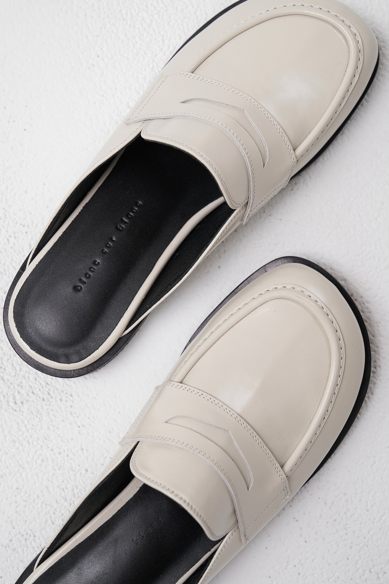 Chiara Backless Loafers Leather Ivory