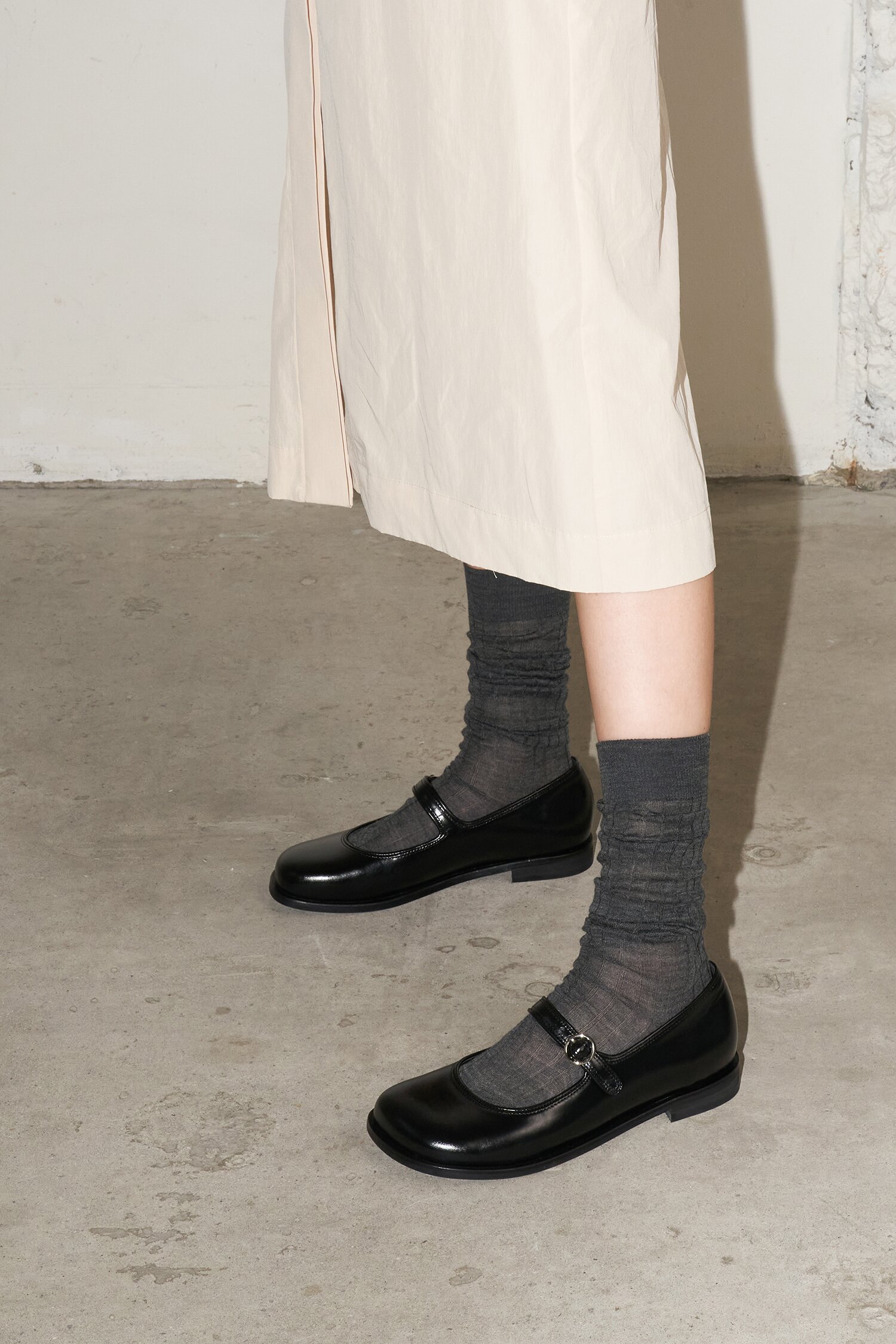 Hazel Mary Jane Loafers Leather Black