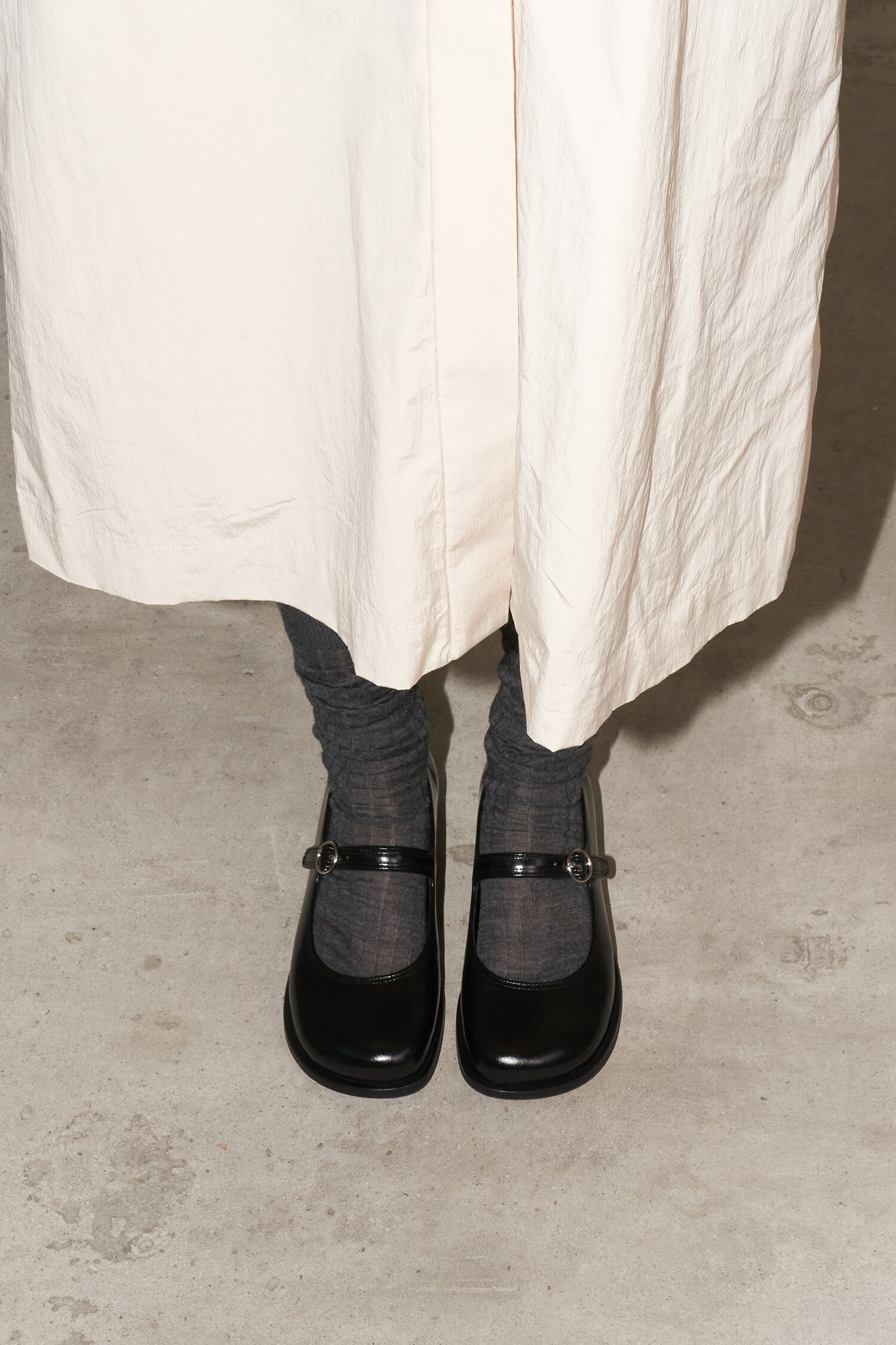 Hazel Mary Jane Loafers Leather Black