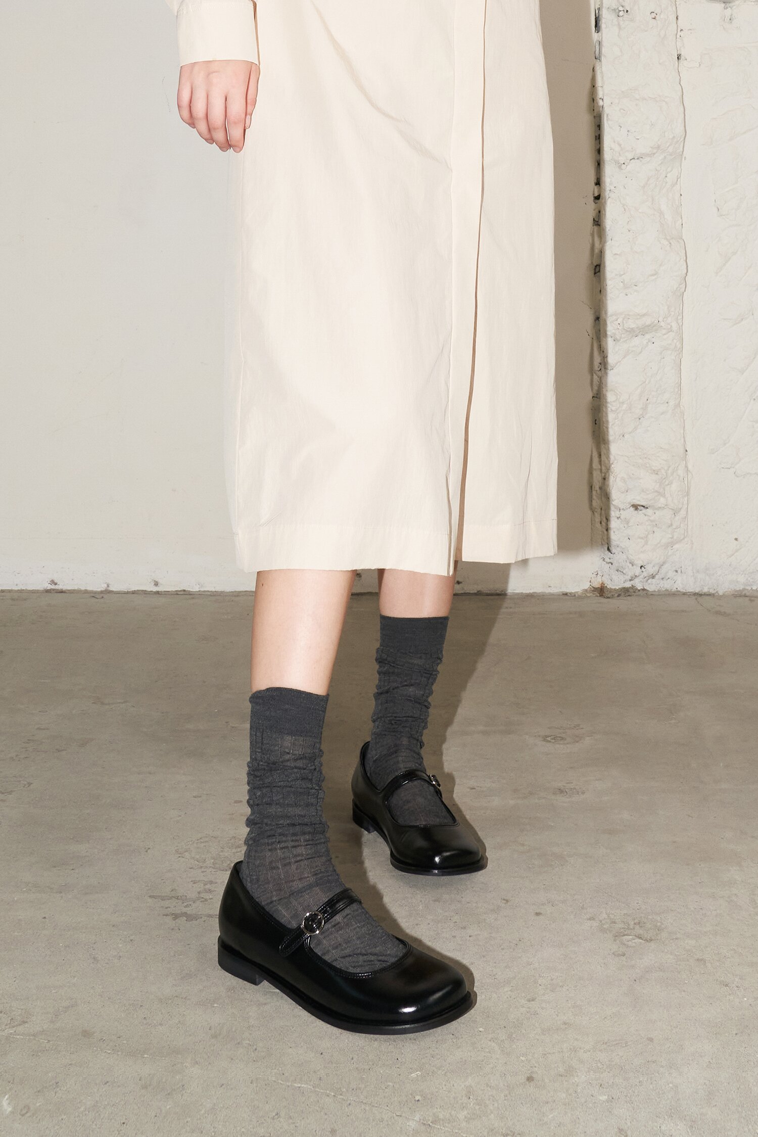 Hazel Mary Jane Loafers Leather Black