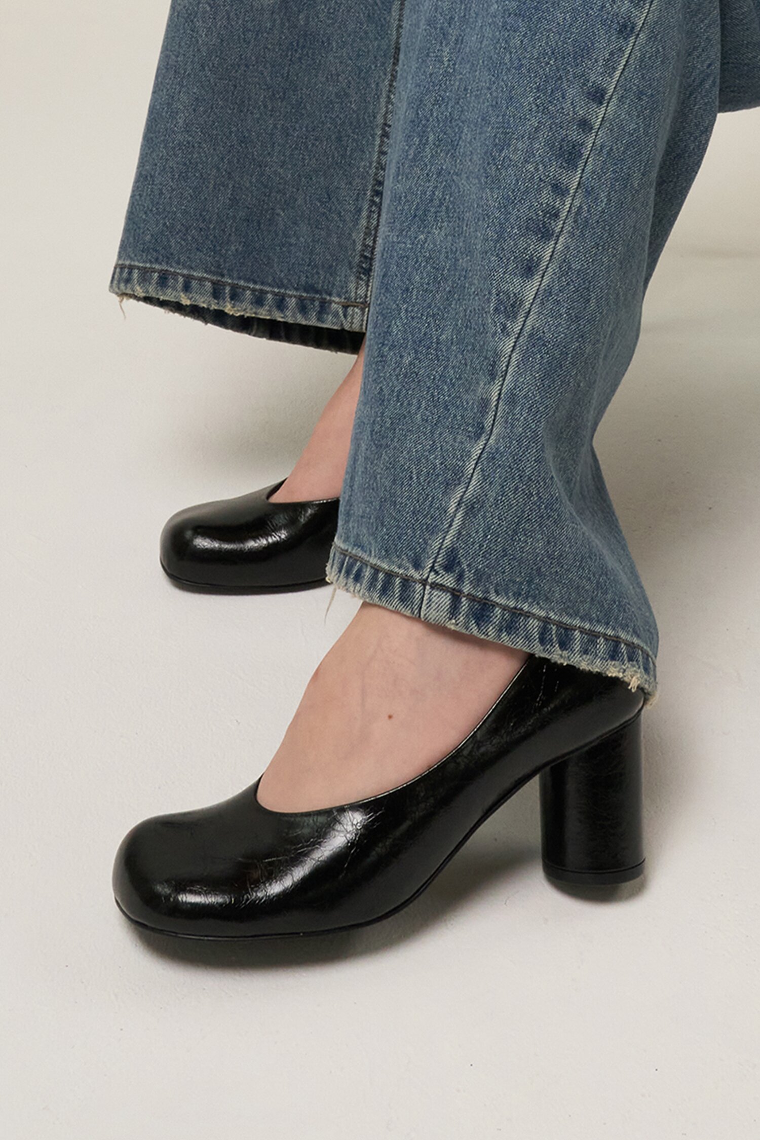 Luna Pumps Leather Glossy Black 