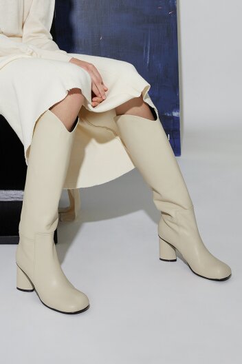 Luna Long Boots Cream