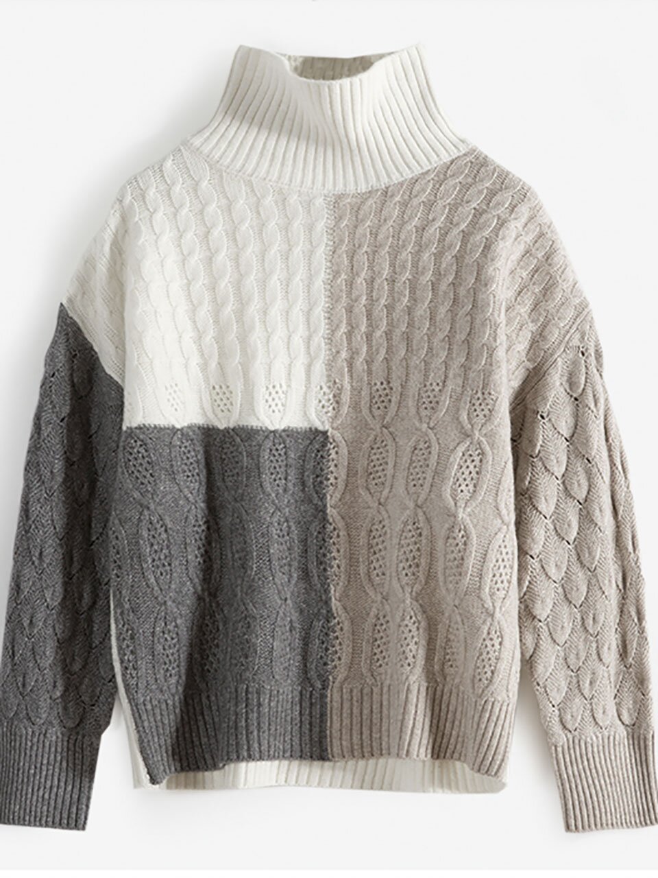 OZ_Sheep wool cable knit_BEIGE