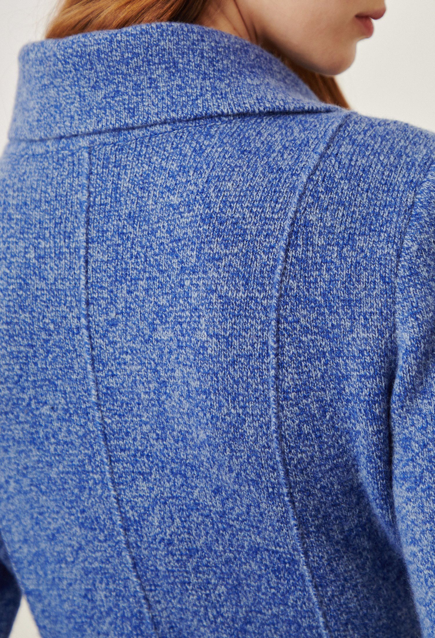 페플럼 재킷 니트 가디건 (BLUE)