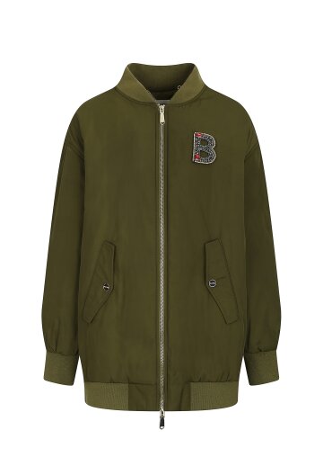 집업 스트링 퀼팅 재킷 