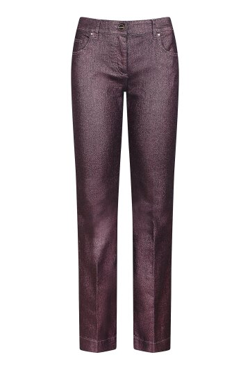 메탈릭 슬림핏 롱 팬츠 