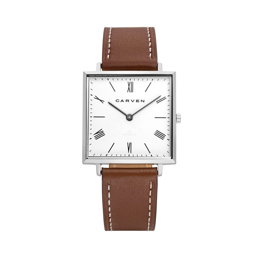 [CARVEN] 남성 가죽시계 CV643-WH/BR