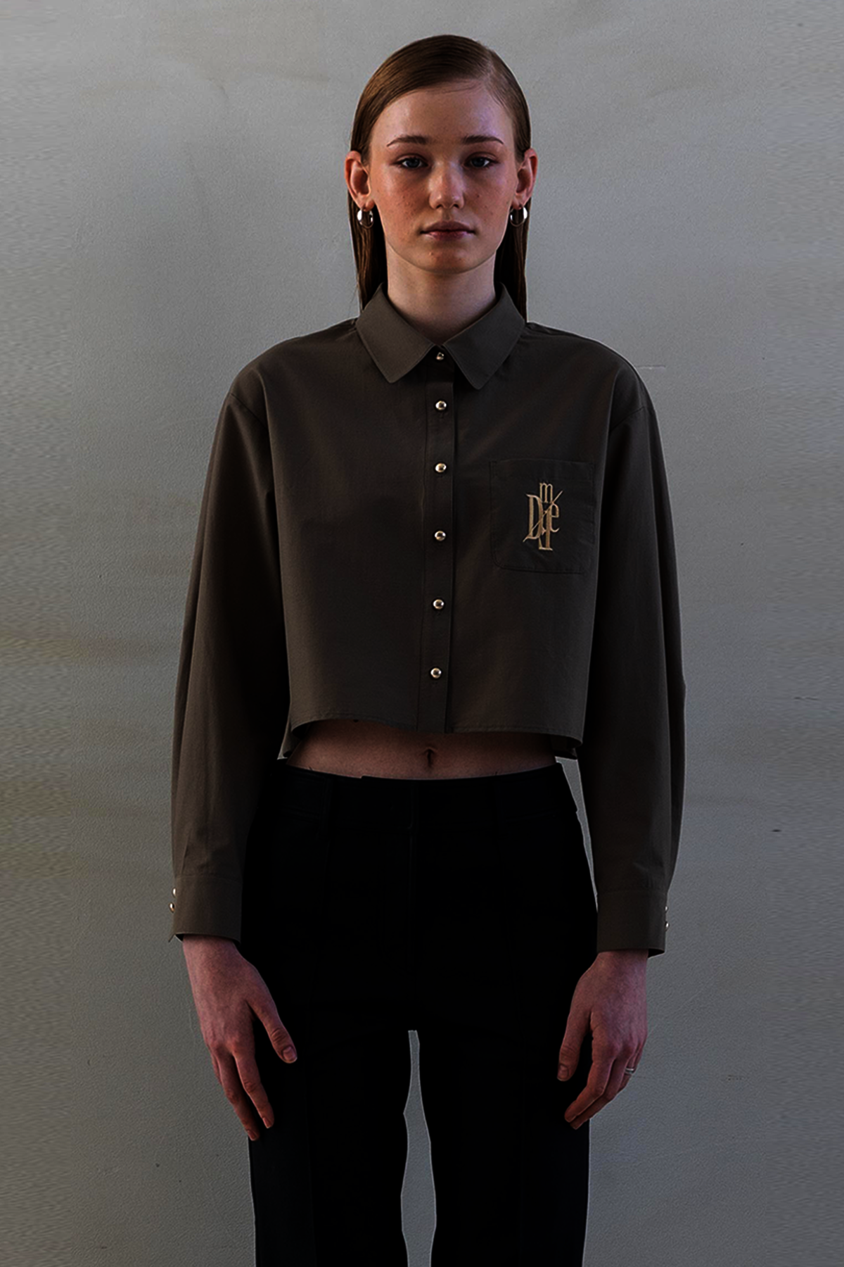 DRESSY CROP BLOUSE KHAKI