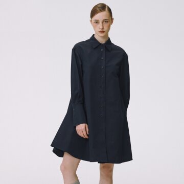 FLARE ONEPIECE SHIRT (NAVY)
