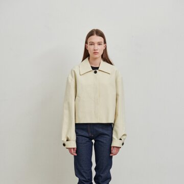 TRENCH SHORT COAT (IVORY)