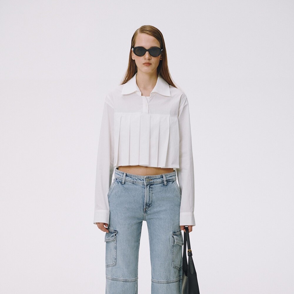 PLEATED SHIRT (WHITE)
