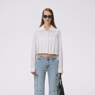 PLEATED SHIRT (WHITE)