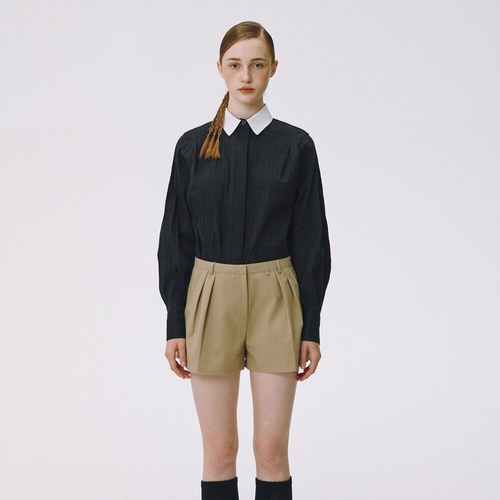 SOFT TEXTURE VOLUME SHIRT (BLACK)