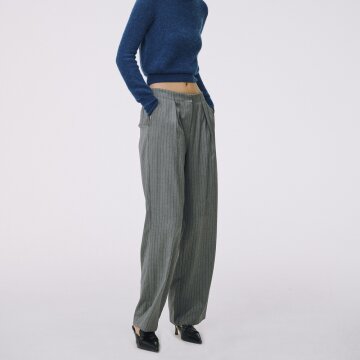 STRIPE WOOL PANTS (NAVY)