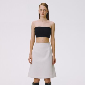 TWEED A LINE SKIRT (WHITE)
